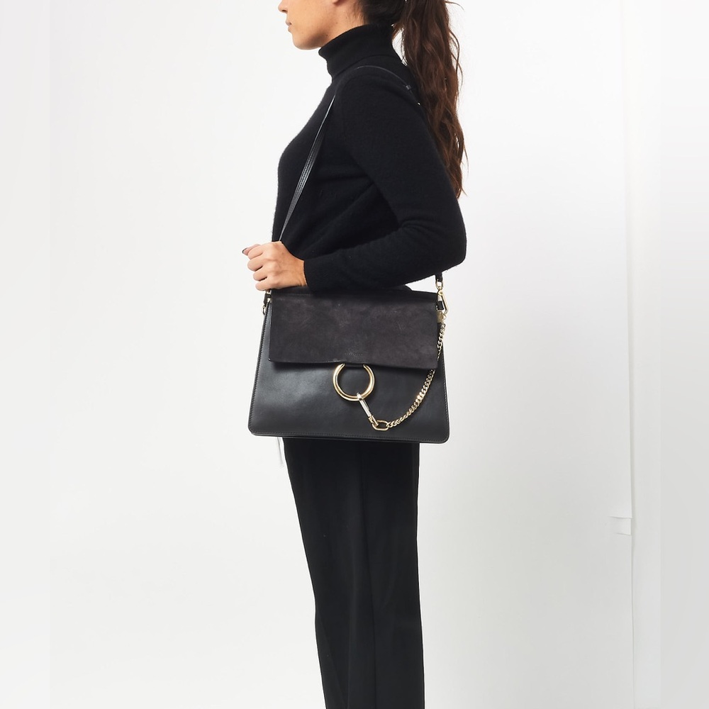 Chloé charcoal grey medium Faye bag